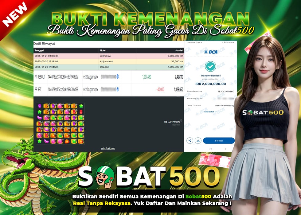 BUKTI JACKPOT SLOT SUGAR RUSH 1000 TERPERCAYA DI INDONESIA TGL 21-01-2025