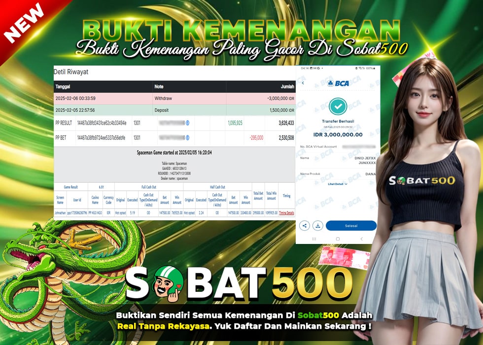 BUKTI JACKPOT SPACEMAN TERPERCAYA DI INDONESIA TGL 06-02-2025